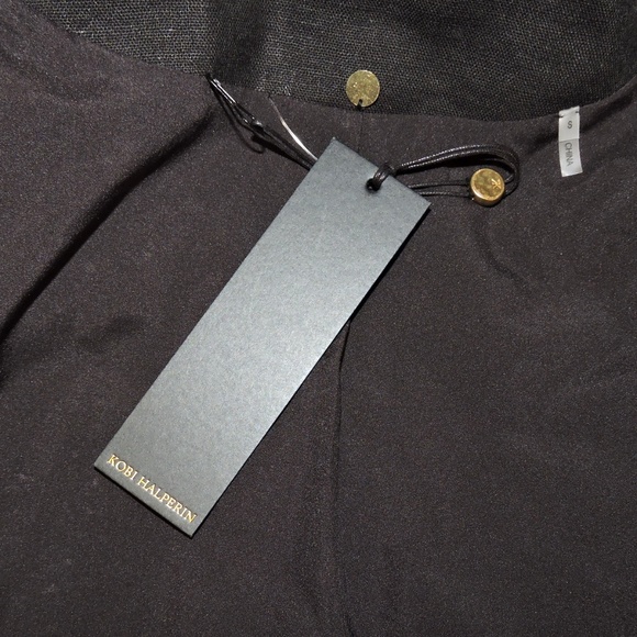 KOBI HALPERIN ⚜ WOMEN'S BLACK COTTON FASHION COAT - Picture 4 of 4